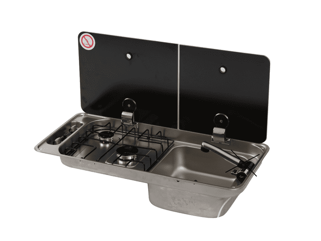 CAN FL1401 double burner hob and sink combi, Combination Cooker & Sink Units for Caravan & Motorhomes - Grasshopper Leisure