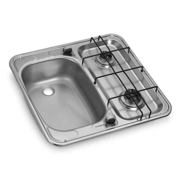 DOMETIC HS 2460 GAS HOB AND SINK Combination Unit - Left or Right Hand,  Combination Cooker & Sink Units for Caravan & Motorhomes - Grasshopper Leisure