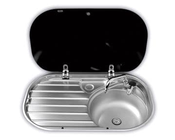 Dometic Smev Sink & Drainer with Glass Lid RH (8306)