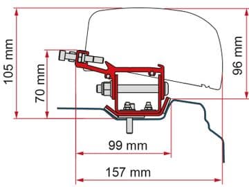 Fiamma F40 Awning Mounting Adapter Bracket -  Renault Trafic L2 LWB