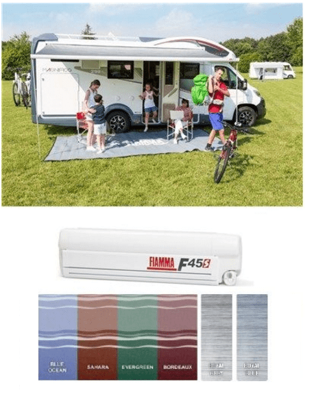 Fiamma Awning F45S  Polar White case for Motorhomes Caravans and Campervans - Grasshopper Leisure 
