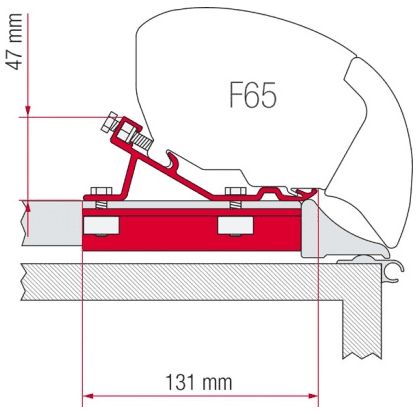 Fiamma F65 / F80 Awning Adapter Kit - Fixing Bar, Awning Bracket - Grasshopper Leisure