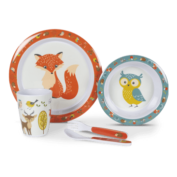 Kampa Dometic Woodland Creatures Children's Melamine Tableware Dinner Set
