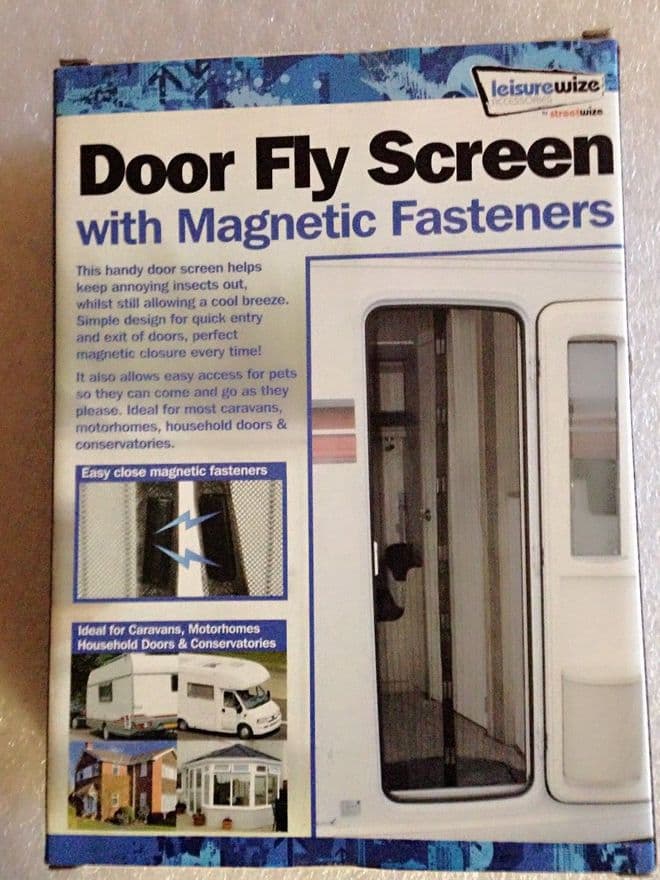 Leisurewize Door Fly Screen with Magnetic Fasteners, CARAVAN, MOTORHOME, CAMPERVAN - Grasshopper Leisure