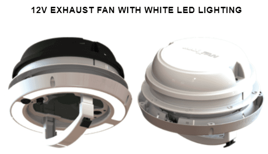 Maxxair Maxxfan Dome PLUS Roof Vent With 12v Fan And LED Lighting, Campervans, Motorhomes - Grasshopper Leisure