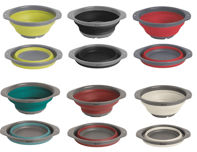 Outwell COLLAPS Collapsible BOWL- Green, Red, Black, Deep Blue & Terracotta / Small, Medium or Large - Grasshopper Leisure