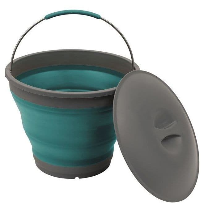 Outwell COLLAPS Collapsible BUCKET WITH LID in Green, Terracotta, Yellow or Navy - Grasshopper Leisure, Camping & Outdoor Leisure Accessories, Camping Equipment | Camping accessories | Outdoor Leisure equipment