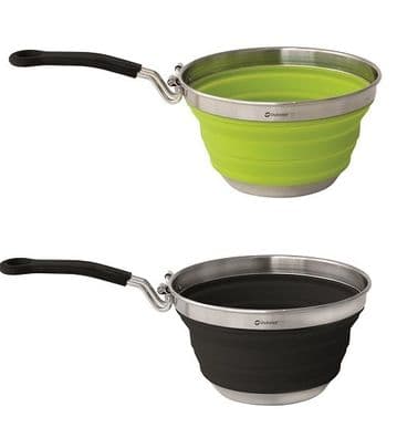 Outwell Collaps Collapsible Saucepans - Lime Green & Midnight Black