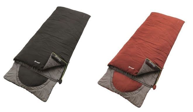 Outwell Sleeping bag Contour Midnight Black & Ochre Red, Camping Sleeping bags - Grasshopper Leisure