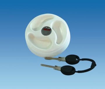 PART - Zadi Water Tank  Cap Vented With Barrel And Keys - White