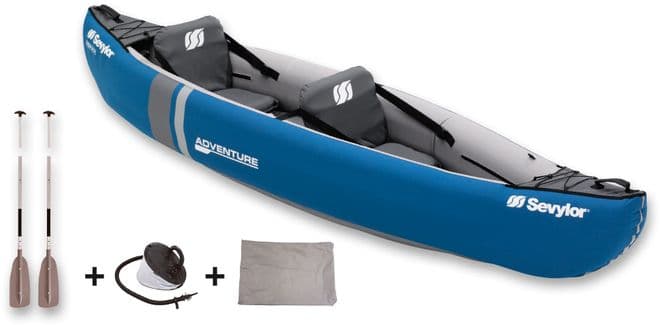 Sevylor Adventure Kit 2 Person Inflatable Kayak, Water sports equipment - Grasshopper Leisure,