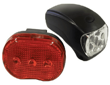 Streetwize Front and Rear Multi Function Superbright LED Bicycle Light Set