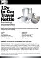 Streetwize Travel Kettle 12V In Car With Accessories - Camping Accessories - Grasshopper Leisure